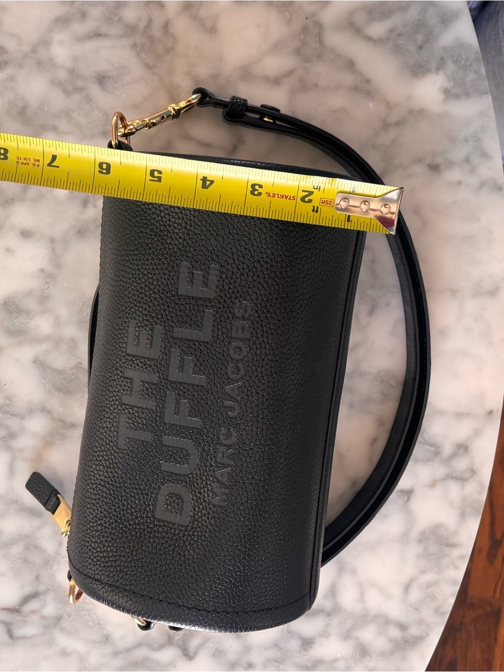 Marc Jacobs Black Pebbled Leather The Duffle Bag Crossbody - Picture 4 of 8